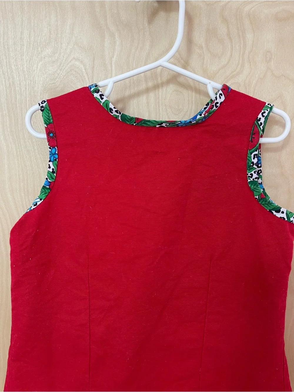 Vintage set by Catherine Rebecca Red Sleeveless Top with Floral Skirt Set